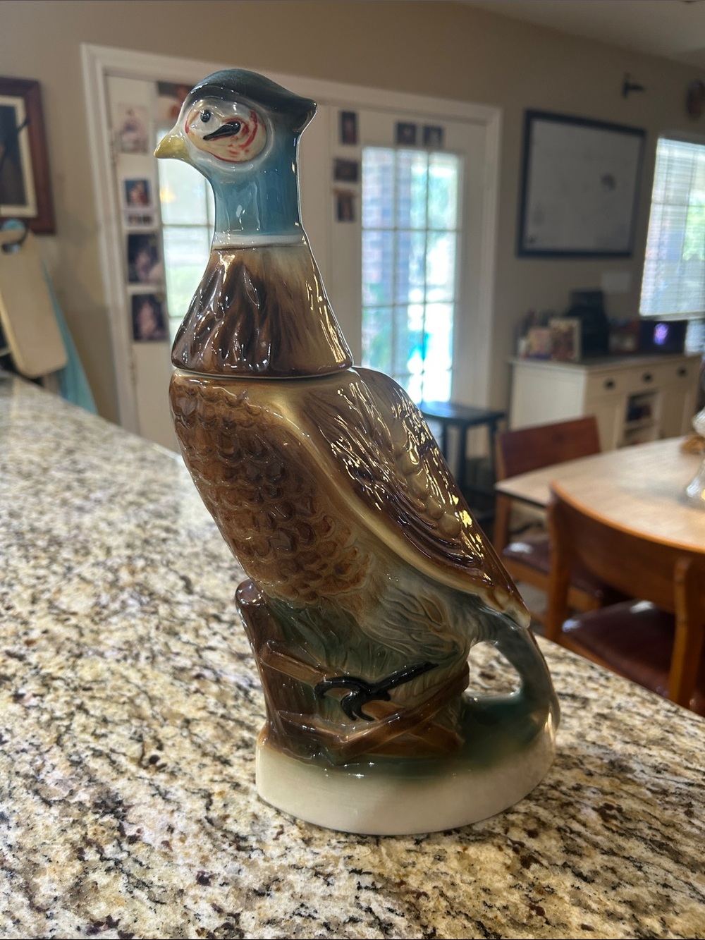 Vintage 1961 Jim Beam "Ring-Necked Pheasant" whiskey decanter - hand painted